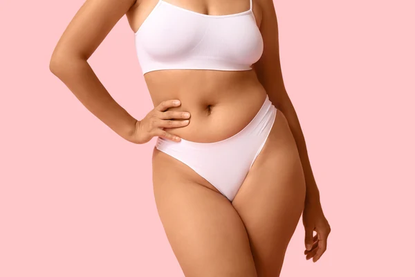 Confident woman embracing her body